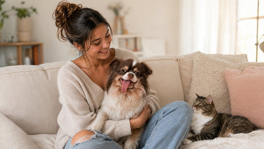 Precious pet moments shared by a family with their dog and cat