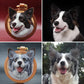Leather carved pet commemorative plaque