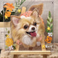Bespoke Hand-Painted Glass Pet Portrait | Commissioned Art Piece