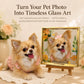 Personalized pomeranian dog layered portrait artwork with wooden easel tabletop display