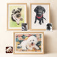 Custom Hand-Drawn Rectangular Colored Pencil Pet Portrait