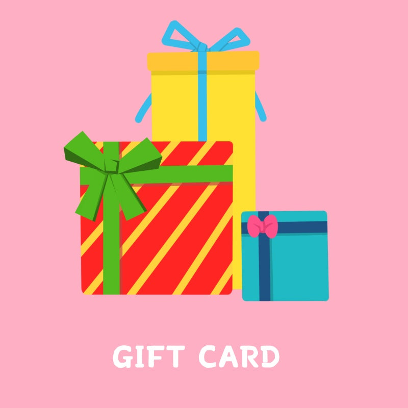 Colorful PetPortraArt digital gift card illustration with wrapped gift boxes on a soft pink background.