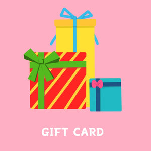 Colorful PetPortraArt digital gift card illustration with wrapped gift boxes on a soft pink background.